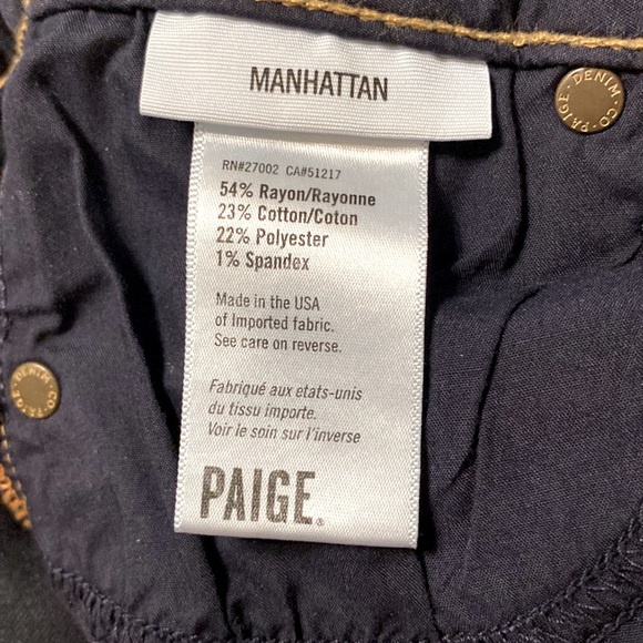 NWOT SILKY SOFT Paige Denim Dark Manhattan Flare Boyfriend Bootcut Jeans Size 30 - Picture 6 of 6